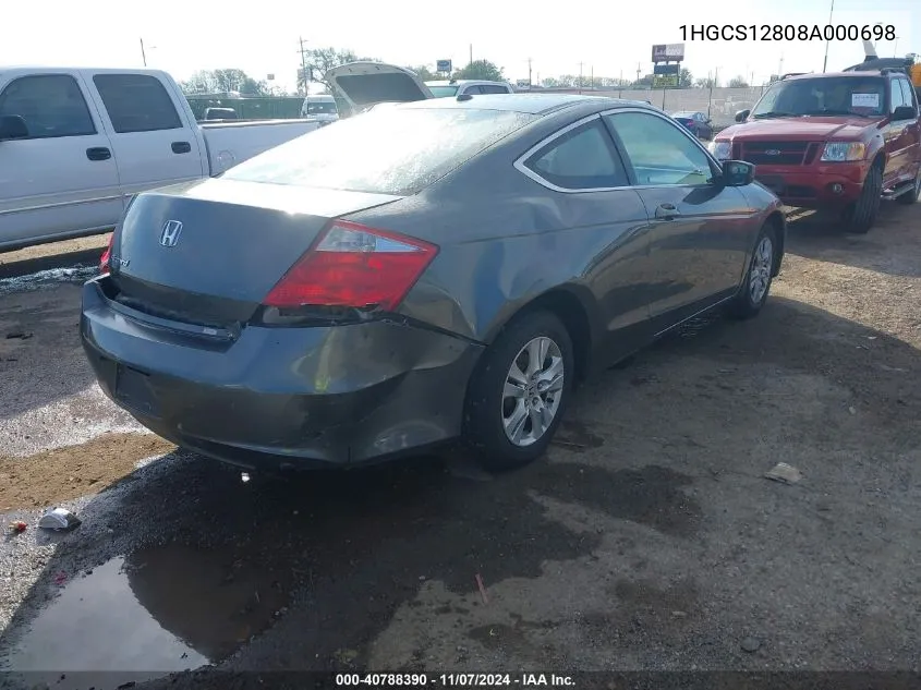 2008 Honda Accord 2.4 Ex-L VIN: 1HGCS12808A000698 Lot: 40788390