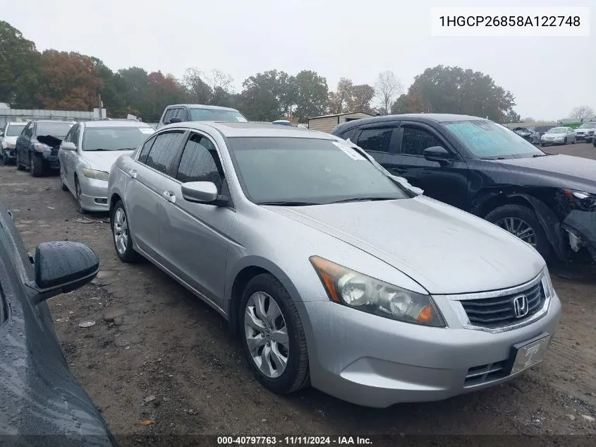 2008 Honda Accord 2.4 Ex-L VIN: 1HGCP26858A122748 Lot: 40797763