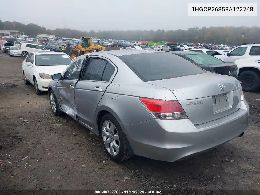 2008 Honda Accord 2.4 Ex-L VIN: 1HGCP26858A122748 Lot: 40797763