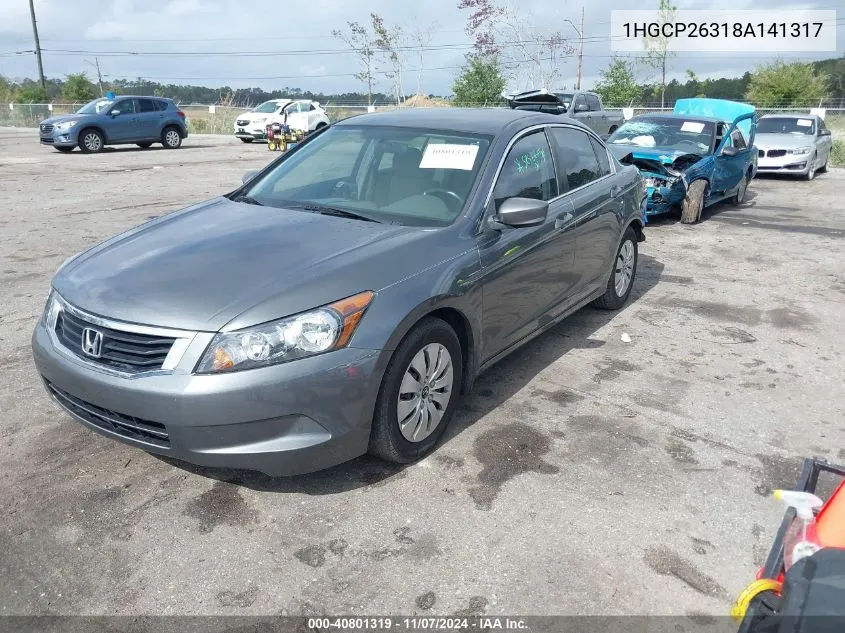 2008 Honda Accord 2.4 Lx VIN: 1HGCP26318A141317 Lot: 40801319