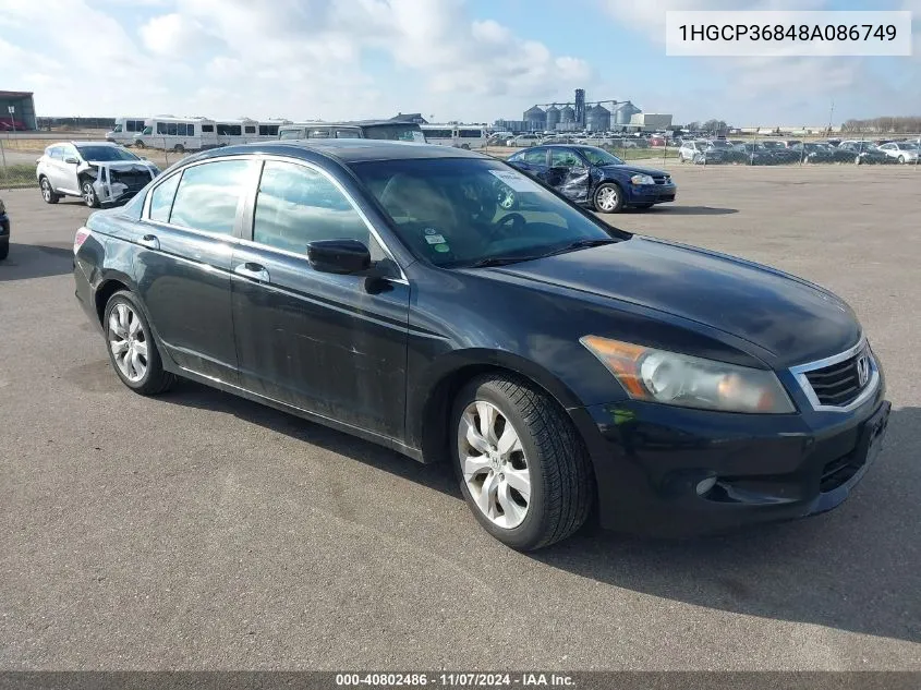 2008 Honda Accord 3.5 Ex-L VIN: 1HGCP36848A086749 Lot: 40802486