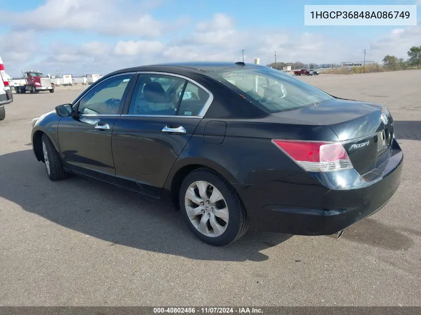 2008 Honda Accord 3.5 Ex-L VIN: 1HGCP36848A086749 Lot: 40802486