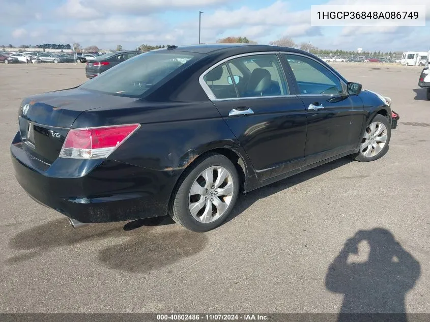 2008 Honda Accord 3.5 Ex-L VIN: 1HGCP36848A086749 Lot: 40802486