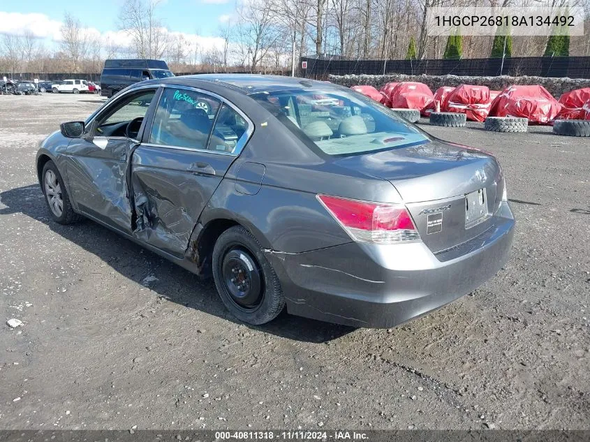 2008 Honda Accord 2.4 Ex-L VIN: 1HGCP26818A134492 Lot: 40811318