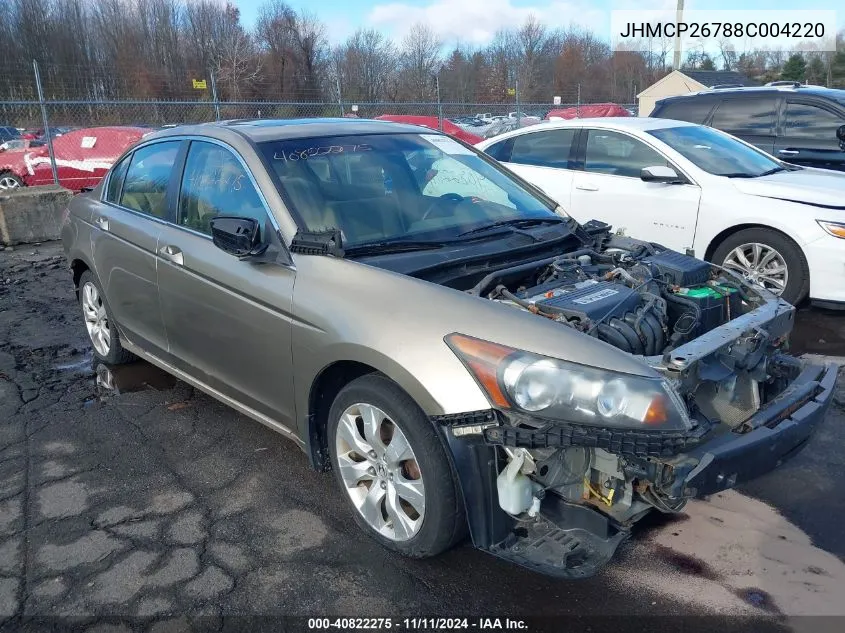 2008 Honda Accord 2.4 Ex VIN: JHMCP26788C004220 Lot: 40822275