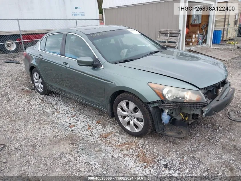 2008 Honda Accord 2.4 Ex-L VIN: 1HGCP26898A122400 Lot: 40823666