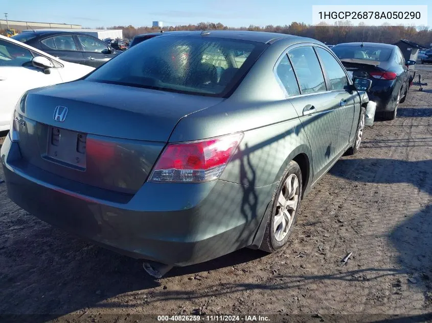 2008 Honda Accord 2.4 Ex-L VIN: 1HGCP26878A050290 Lot: 40826259