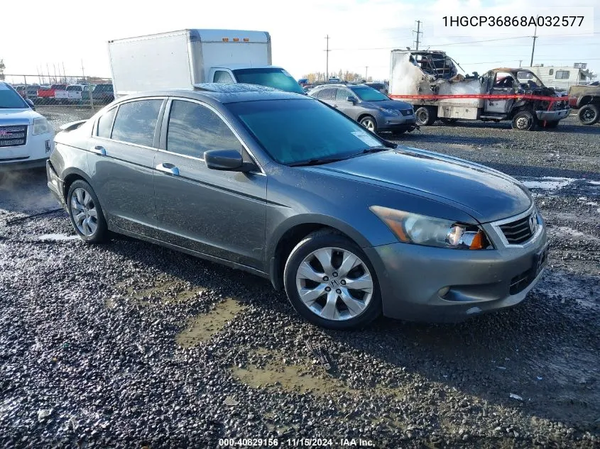 2008 Honda Accord 3.5 Ex-L VIN: 1HGCP36868A032577 Lot: 40829156