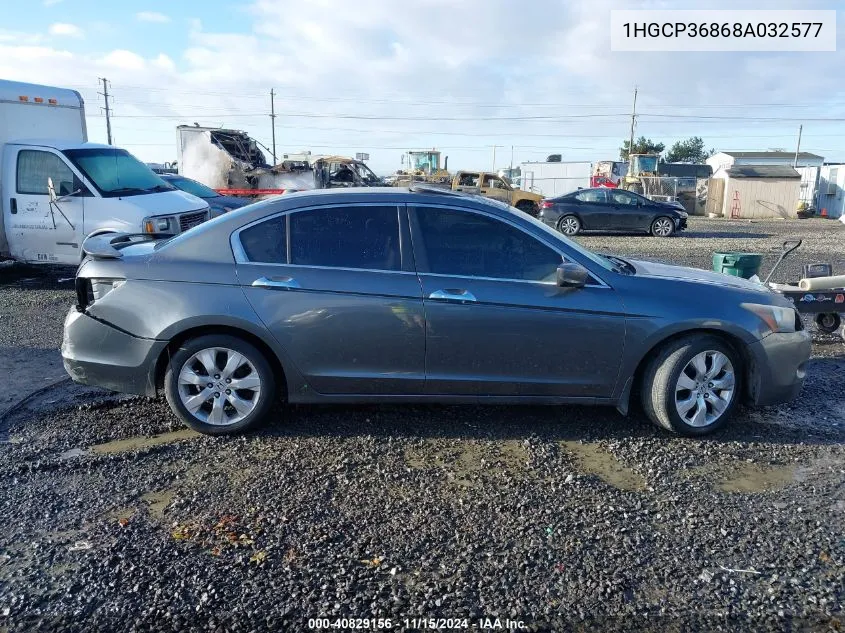 2008 Honda Accord 3.5 Ex-L VIN: 1HGCP36868A032577 Lot: 40829156