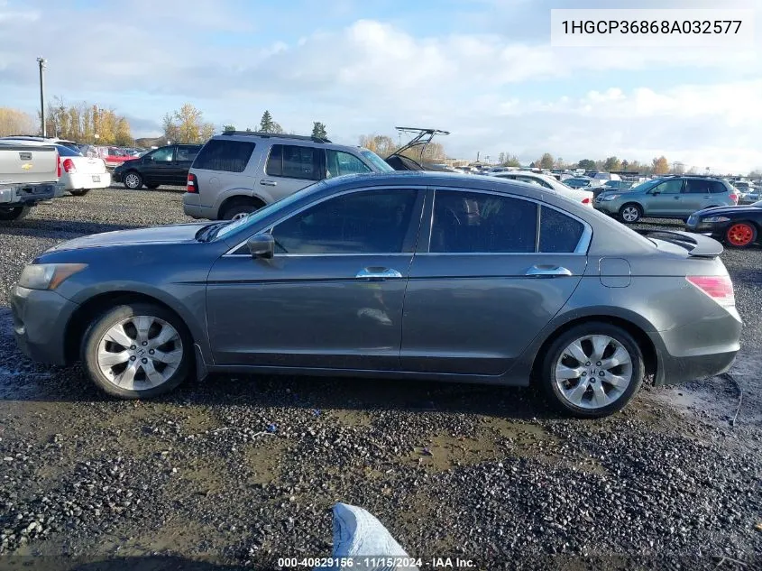 2008 Honda Accord 3.5 Ex-L VIN: 1HGCP36868A032577 Lot: 40829156