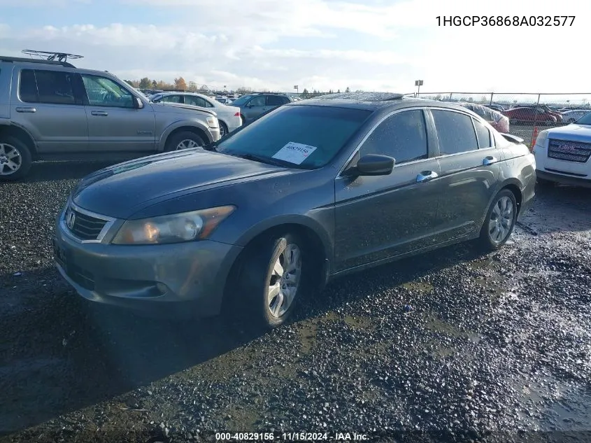 2008 Honda Accord 3.5 Ex-L VIN: 1HGCP36868A032577 Lot: 40829156