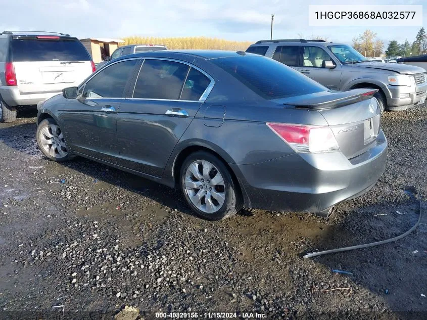 2008 Honda Accord 3.5 Ex-L VIN: 1HGCP36868A032577 Lot: 40829156