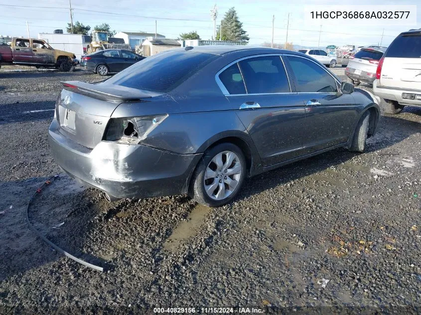 2008 Honda Accord 3.5 Ex-L VIN: 1HGCP36868A032577 Lot: 40829156