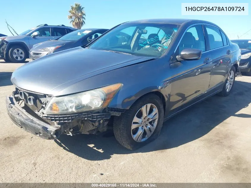 2008 Honda Accord 2.4 Lx-P VIN: 1HGCP26478A109724 Lot: 40829165