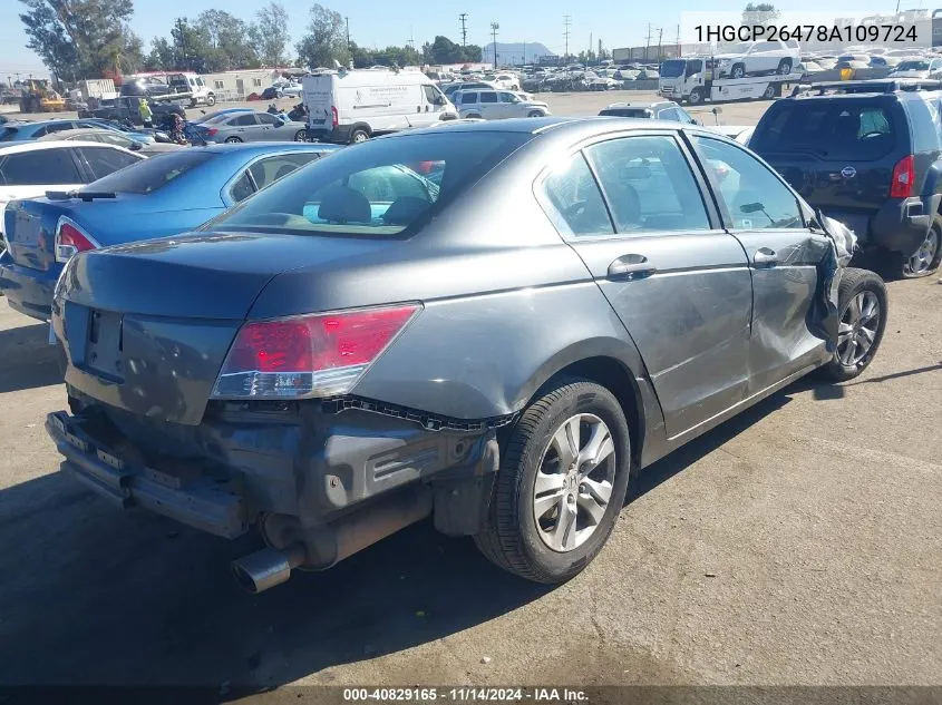 2008 Honda Accord 2.4 Lx-P VIN: 1HGCP26478A109724 Lot: 40829165