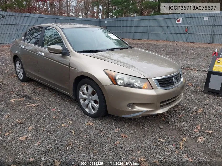 2008 Honda Accord 3.5 Ex VIN: 1HGCP36718A075697 Lot: 40838225