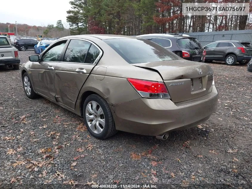 2008 Honda Accord 3.5 Ex VIN: 1HGCP36718A075697 Lot: 40838225