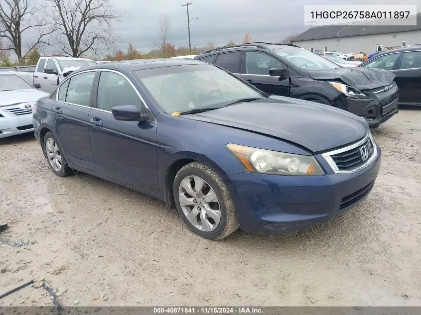 2008 Honda Accord 2.4 Ex VIN: 1HGCP26758A011897 Lot: 40871841