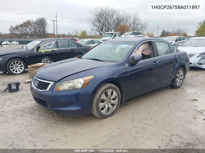 2008 Honda Accord 2.4 Ex VIN: 1HGCP26758A011897 Lot: 40871841