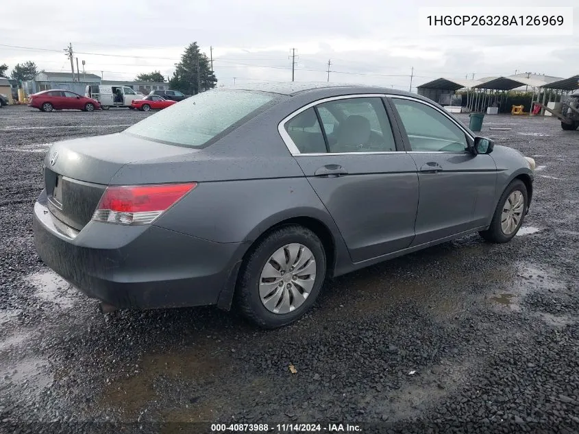 2008 Honda Accord 2.4 Lx VIN: 1HGCP26328A126969 Lot: 40873988