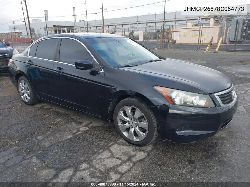 2008 Honda Accord 2.4 Ex-L VIN: JHMCP26878C064773 Lot: 40873990