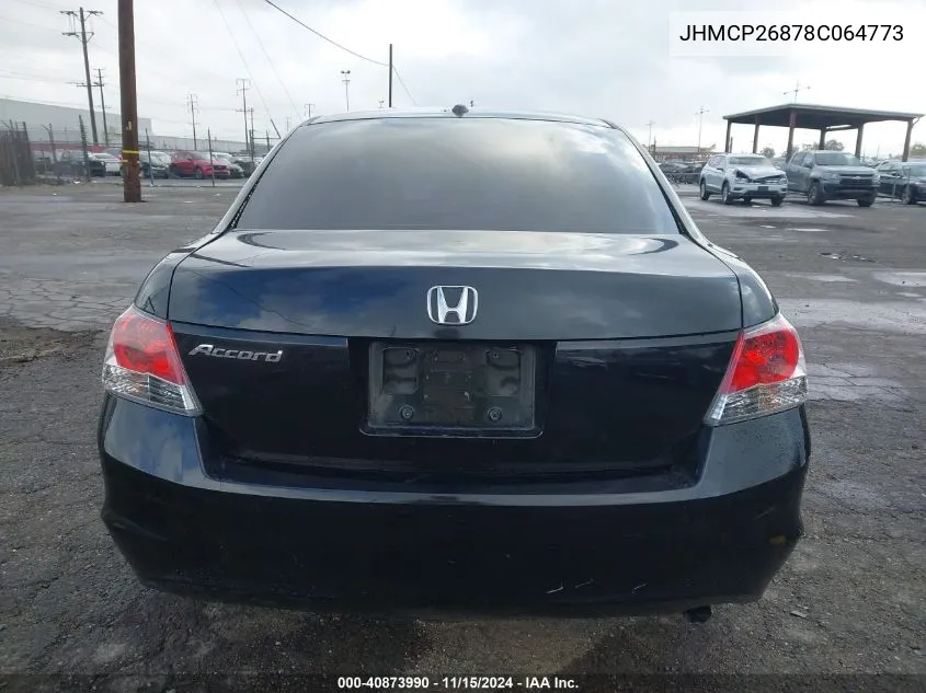 2008 Honda Accord 2.4 Ex-L VIN: JHMCP26878C064773 Lot: 40873990