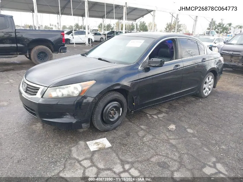 2008 Honda Accord 2.4 Ex-L VIN: JHMCP26878C064773 Lot: 40873990