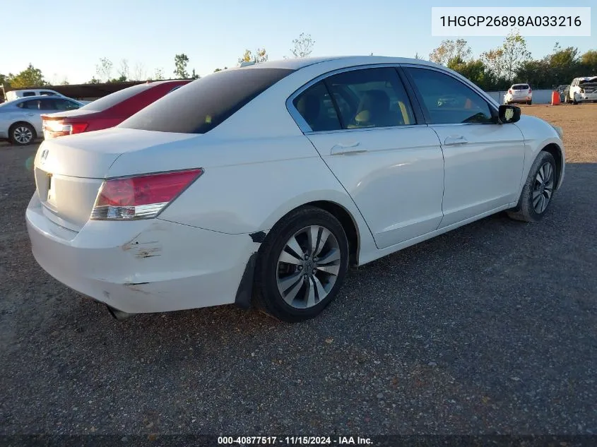 2008 Honda Accord 2.4 Ex-L VIN: 1HGCP26898A033216 Lot: 40877517