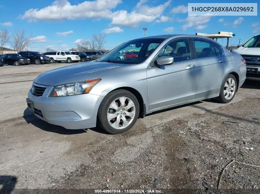 2008 Honda Accord 2.4 Ex-L VIN: 1HGCP268X8A029692 Lot: 40907514