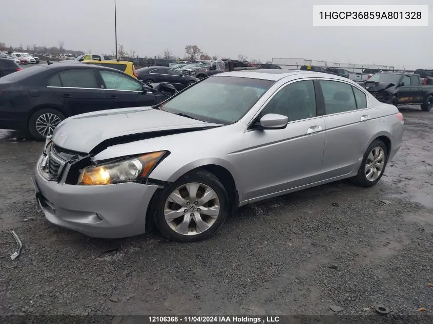 2009 Honda Accord VIN: 1HGCP36859A801328 Lot: 12106368