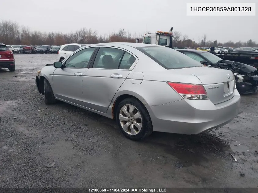 2009 Honda Accord VIN: 1HGCP36859A801328 Lot: 12106368