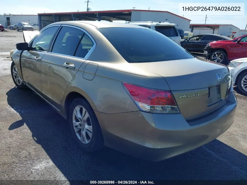 2009 Honda Accord 2.4 Lx-P VIN: 1HGCP26479A026022 Lot: 39268998