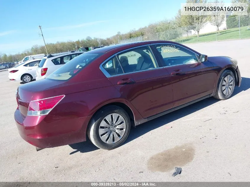 2009 Honda Accord 2.4 Lx VIN: 1HGCP26359A160079 Lot: 39339213