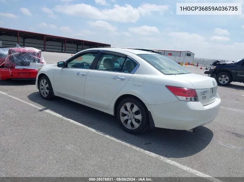 1HGCP36859A036735 2009 Honda Accord 3.5 Ex-L