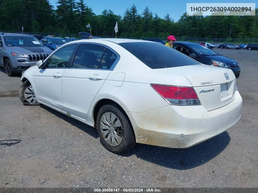 2009 Honda Accord 2.4 Lx VIN: 1HGCP26309A002894 Lot: 39506147