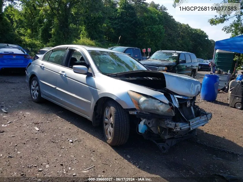 2009 Honda Accord 2.4 Ex-L VIN: 1HGCP26819A077583 Lot: 39660027