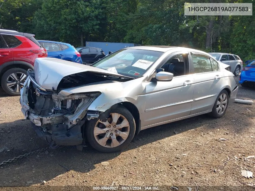 2009 Honda Accord 2.4 Ex-L VIN: 1HGCP26819A077583 Lot: 39660027