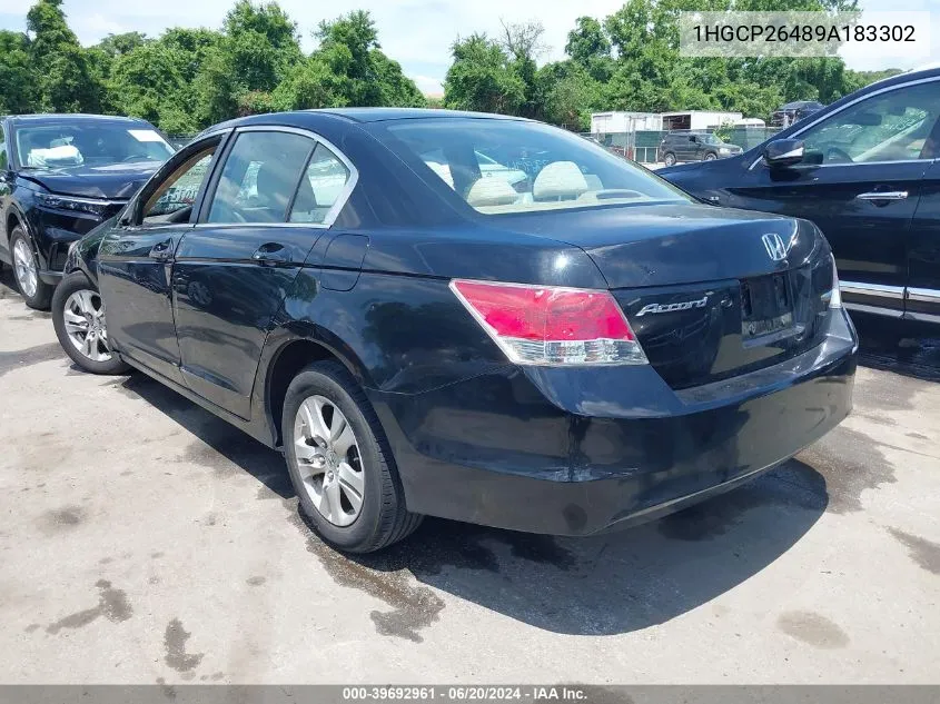 2009 Honda Accord 2.4 Lx-P VIN: 1HGCP26489A183302 Lot: 39692961