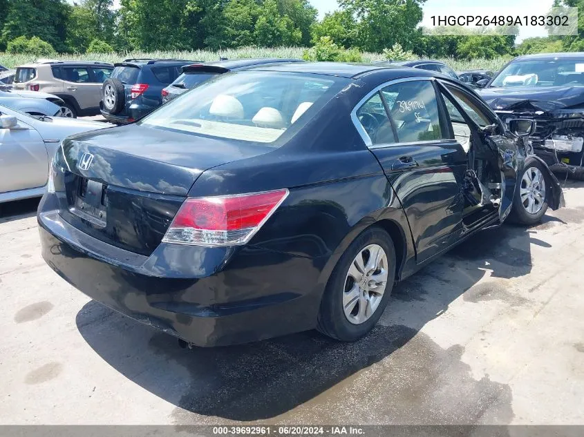 2009 Honda Accord 2.4 Lx-P VIN: 1HGCP26489A183302 Lot: 39692961