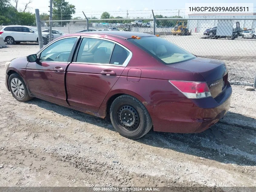 2009 Honda Accord 2.4 Lx VIN: 1HGCP26399A065511 Lot: 39859783