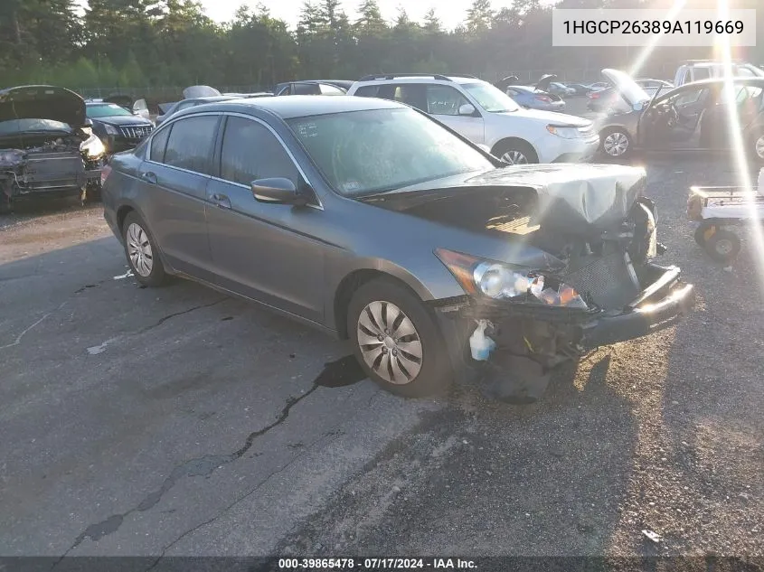 2009 Honda Accord 2.4 Lx VIN: 1HGCP26389A119669 Lot: 39865478