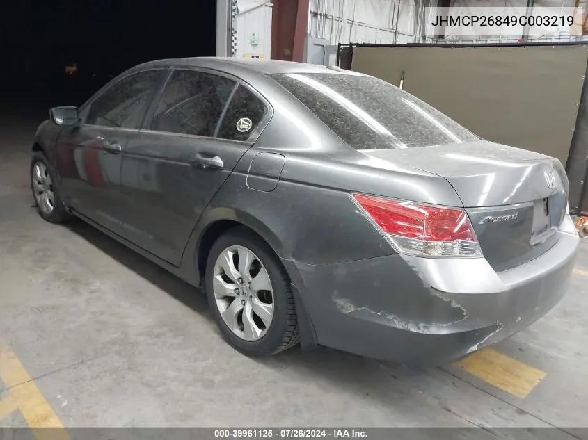 2009 Honda Accord 2.4 Ex-L VIN: JHMCP26849C003219 Lot: 39961125