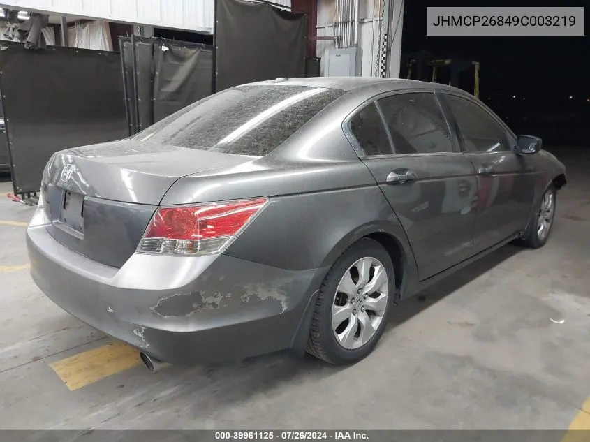 2009 Honda Accord 2.4 Ex-L VIN: JHMCP26849C003219 Lot: 39961125