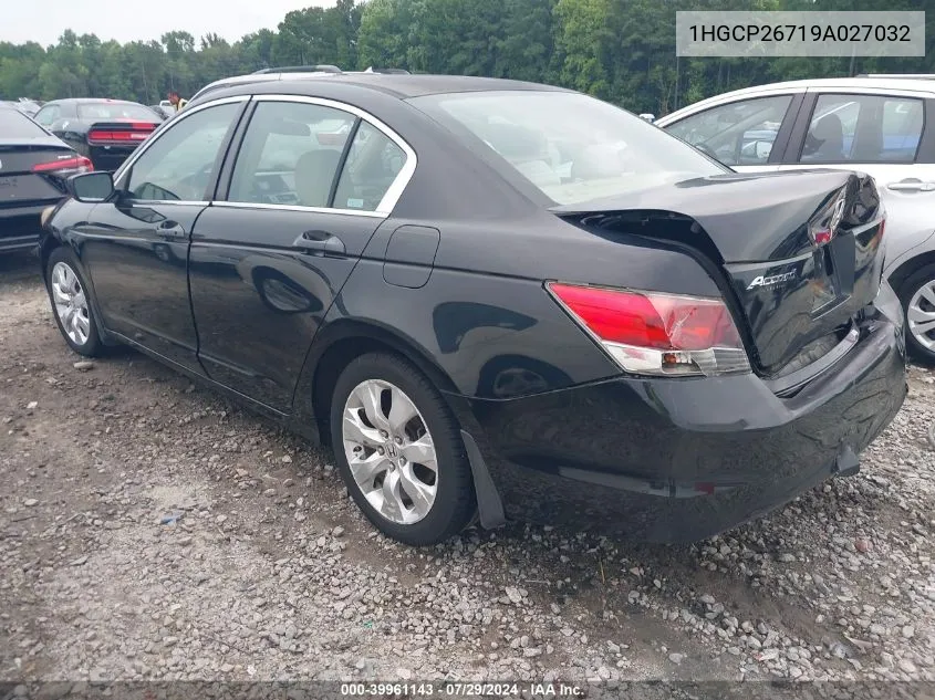 2009 Honda Accord 2.4 Ex VIN: 1HGCP26719A027032 Lot: 39961143