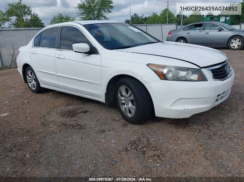 2009 Honda Accord 2.4 Lx-P VIN: 1HGCP26439A074892 Lot: 39975367