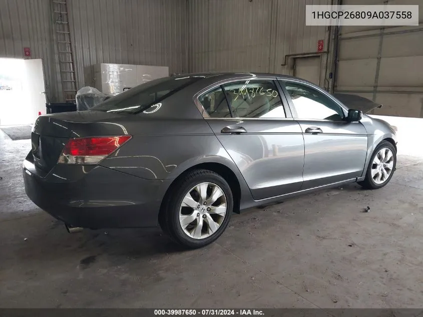 2009 Honda Accord 2.4 Ex-L VIN: 1HGCP26809A037558 Lot: 39987650