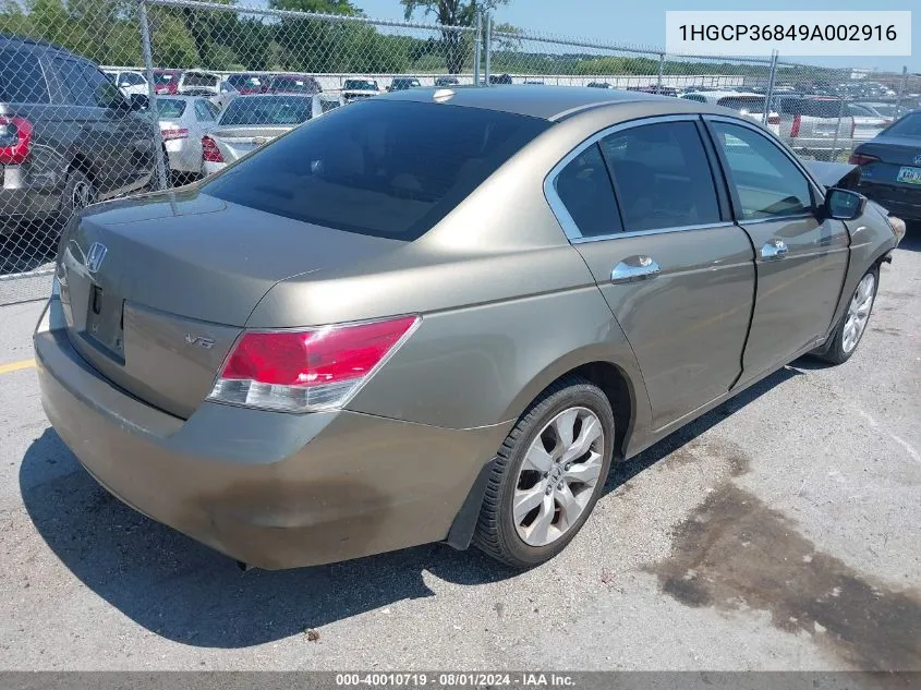 2009 Honda Accord 3.5 Ex-L VIN: 1HGCP36849A002916 Lot: 40010719