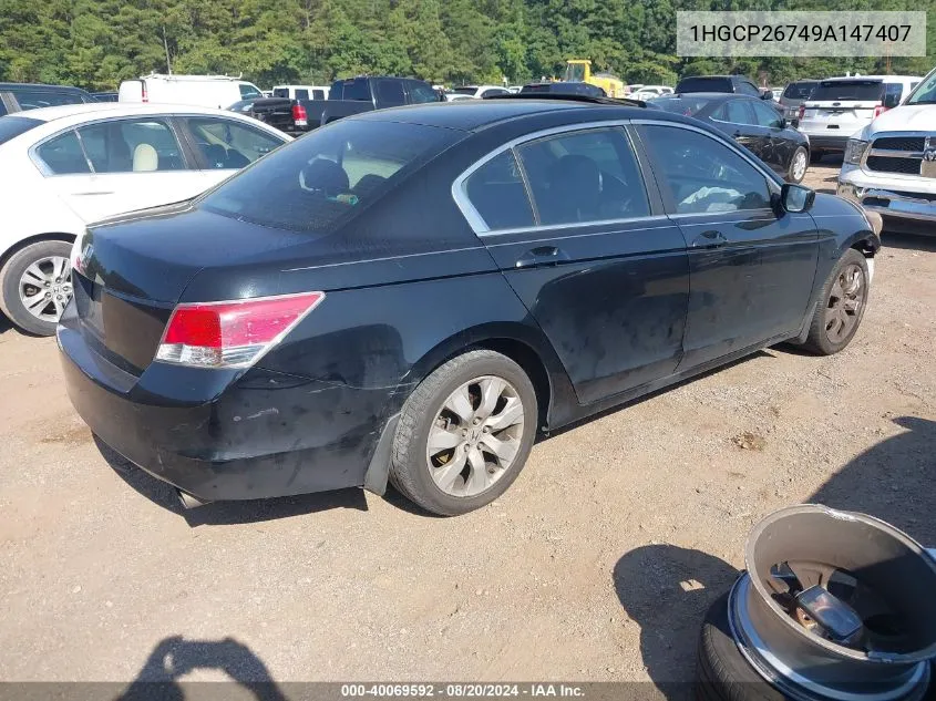 2009 Honda Accord Ex VIN: 1HGCP26749A147407 Lot: 40069592