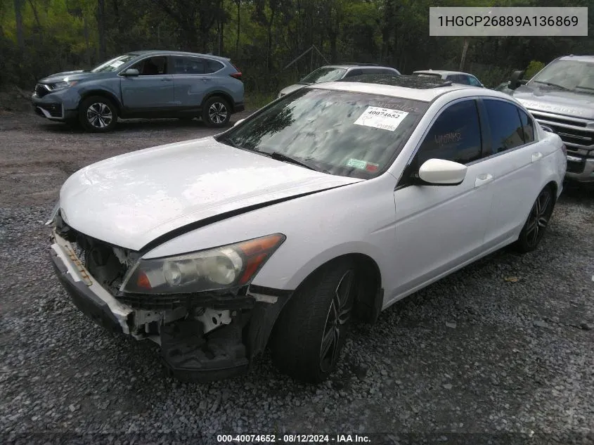 2009 Honda Accord 2.4 Ex-L VIN: 1HGCP26889A136869 Lot: 40074652