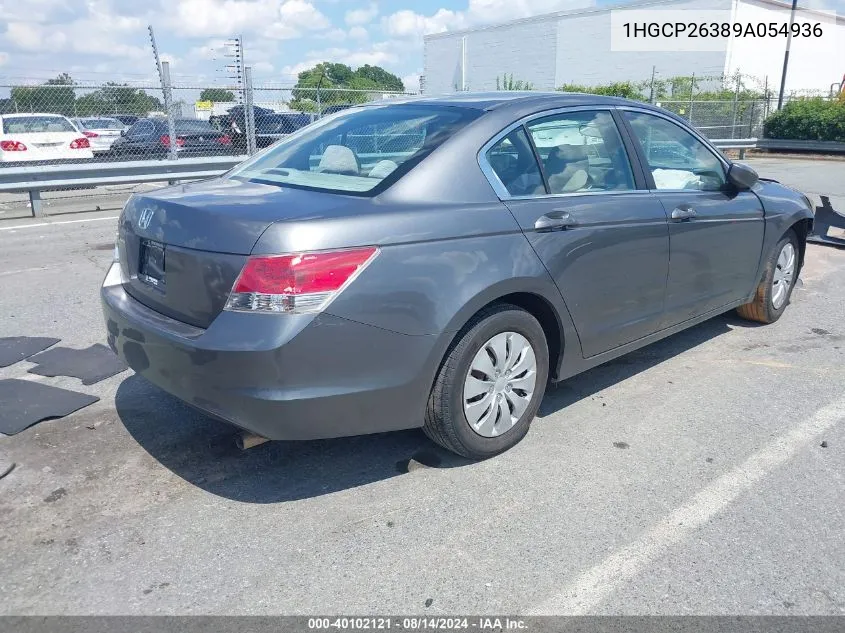 2009 Honda Accord 2.4 Lx VIN: 1HGCP26389A054936 Lot: 40102121